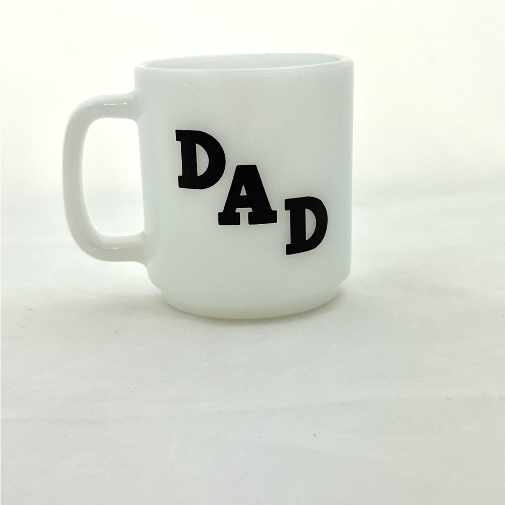 Vintage Dad Milk Glass Glassbake mug